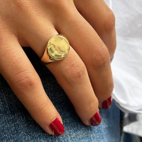 Smooth oval plate ring