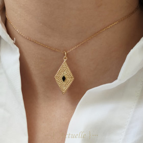 Colgante diamante bolas con onyx