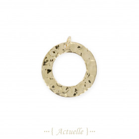 Openwork hammered circle pendant 20mm