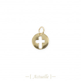 Mini charm's rond Croix ajourée