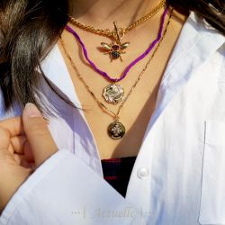 Black and red CZ Bee pendant