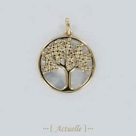 Mother-of-pearl tree of life pendant