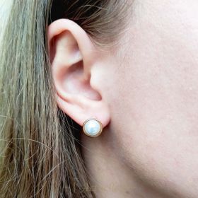 Pendientes de aro de perlas de agua grandes