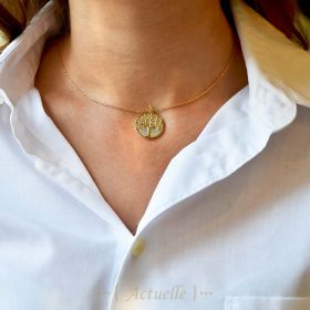 Mother-of-pearl tree of life pendant