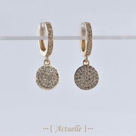 Round hoop earrings 10 CZ