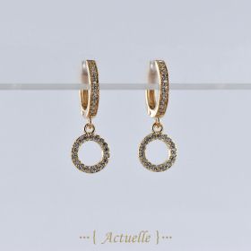 Round openwork hoop earrings CZ