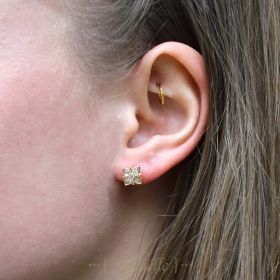 Flower earrings CZ