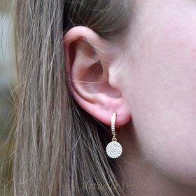 Round hoop earrings 10 CZ