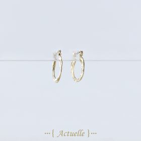 Hammered hoop earrings 3 rings 20mm