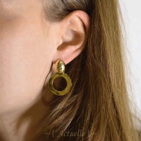 hammered oval earrings + hook