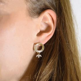 Textured target earring + hook