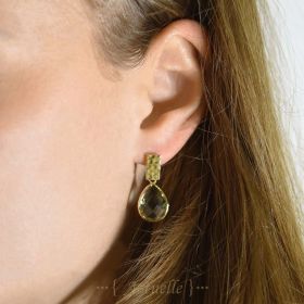 Hammered rectangle earrings + hook