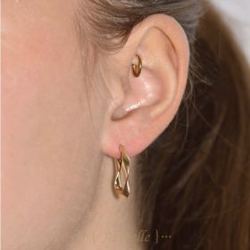 Corrugated hoop earrings 15mm
