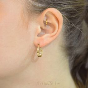 Hammered hoop earrings 3 rings 20mm