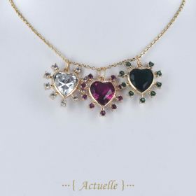 Heart pendant with rounds CZ