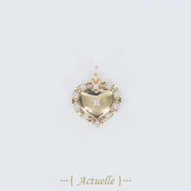 Heart pendant with CZ edges