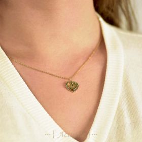 Heart pendant with CZ edges