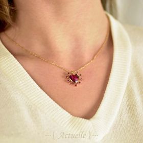 Heart pendant with rounds CZ