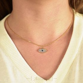 Greek eye style pendant CZ