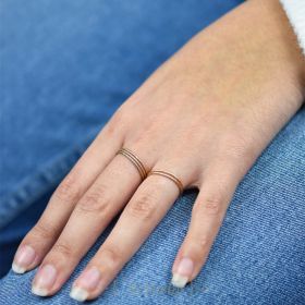 2 wire shiny adjustable ring