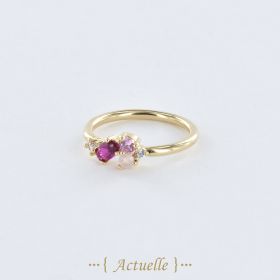 Ring white and colored CZ