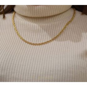 Wide double twist necklace