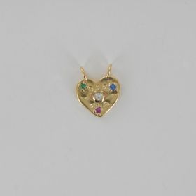 Pendant eye heart zirconium multicolor