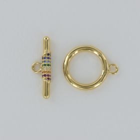 Rainbow CZ T-clasp