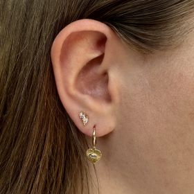 CZ eye heart earrings