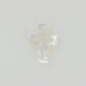 White mother-of-pearl Empty cross
