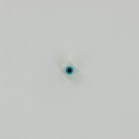 Round white mother-of-pearl with blue and black center