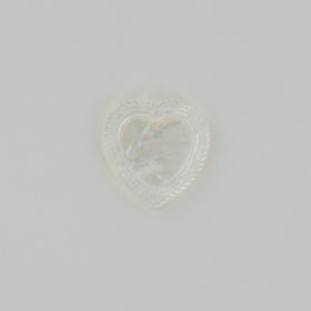 White mother-of-pearl Heart hollow center