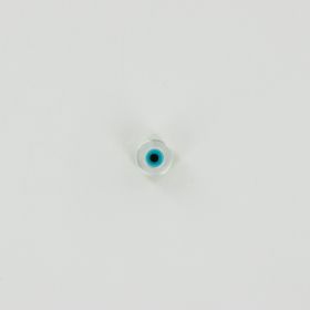 Round white mother-of-pearl with blue and black center