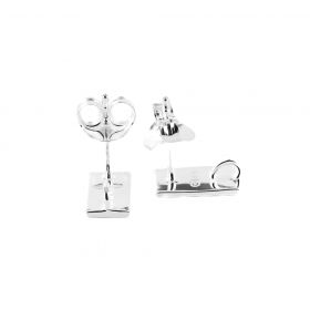 Hammered rectangle earrings + hook
