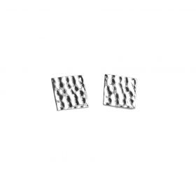 Hammered square earrings + hook