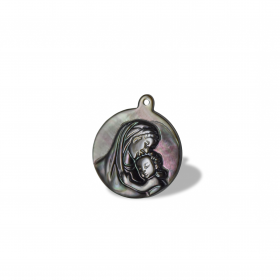 Round medal Christ and Mary 25mm