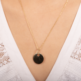 Engravable Circle Pendant with Ball Chain