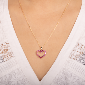 Pink Crystal Heart Pendant
