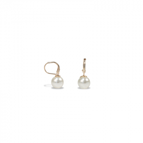 White Pearl Leverback Earrings