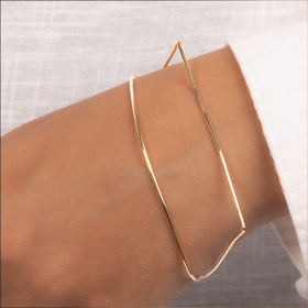 brazalete doble con forma de gota cuadrada