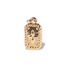 Rectangle Plate Pendant with 4 Petals
