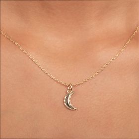 Beaded Edge Moon Pendant