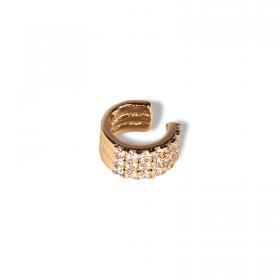 Large semi-curved cz  ear ring
