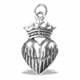 Crowned Winged Heart Pendant