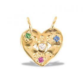 Pendant eye heart zirconium multicolor