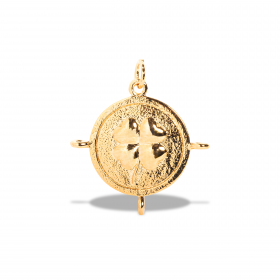 Pendentif Plaque Ronde Trèfle