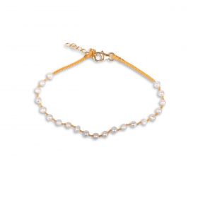 Bracelet perles plaqué or 3µ à personnaliser, grossiste pour créateurs de bijoux.