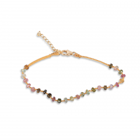 Bracelet avec Tourmaline plaqué or 3µ à personnaliser, grossiste pour créateurs de bijoux.