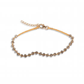 Bracelet avec Smokey plaqué or 3µ à personnaliser, grossiste pour créateurs de bijoux.