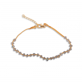 Bracelet avec Labradorite plaqué or 3µ à personnaliser, grossiste pour créateurs de bijoux.